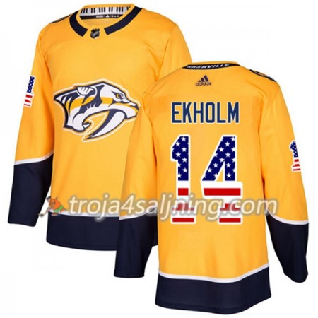 Nashville Predators tröja Mattias Ekholm 14 Adidas 2017-2018 Guld USA Flag Fashion Authentic - NHL Tröjor Herr Nashville Predators tröja Mattias Ekholm 14 Adidas 2017-2018 Guld USA Flag Fashion Authentic - NHL Tröjor Herr